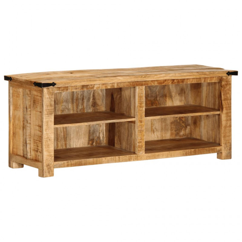 Szafka pod TV, 110x35x40 cm, surowe lite drewno mango