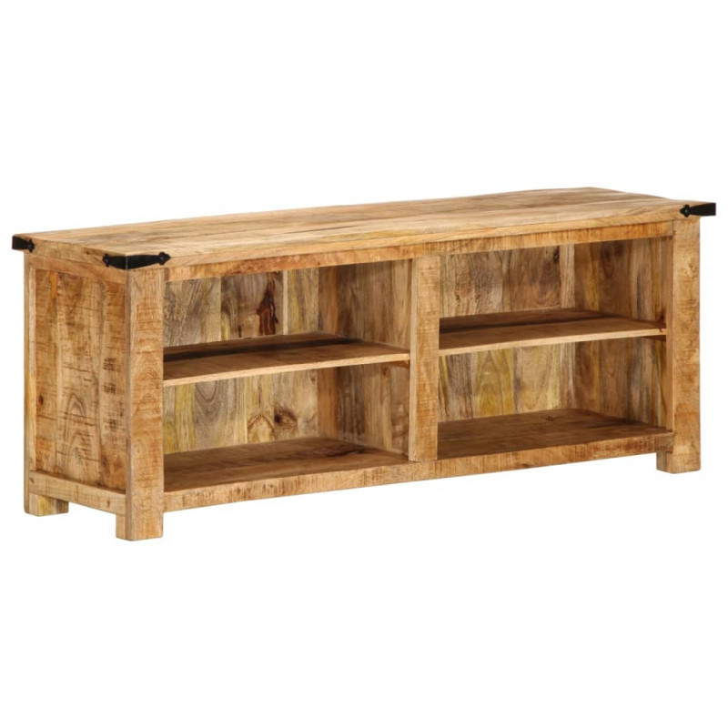 Szafka pod TV, 110x35x40 cm, surowe lite drewno mango