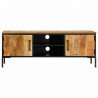Szafka pod TV, 110x35x40 cm, surowe lite drewno mango