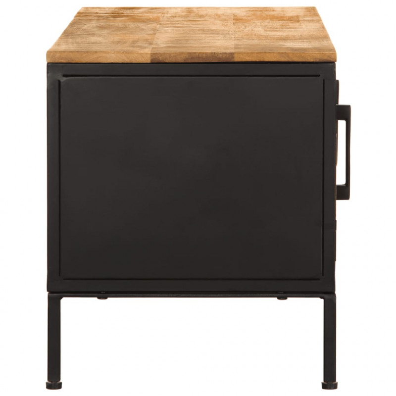 Szafka pod TV, 110x35x40 cm, surowe lite drewno mango