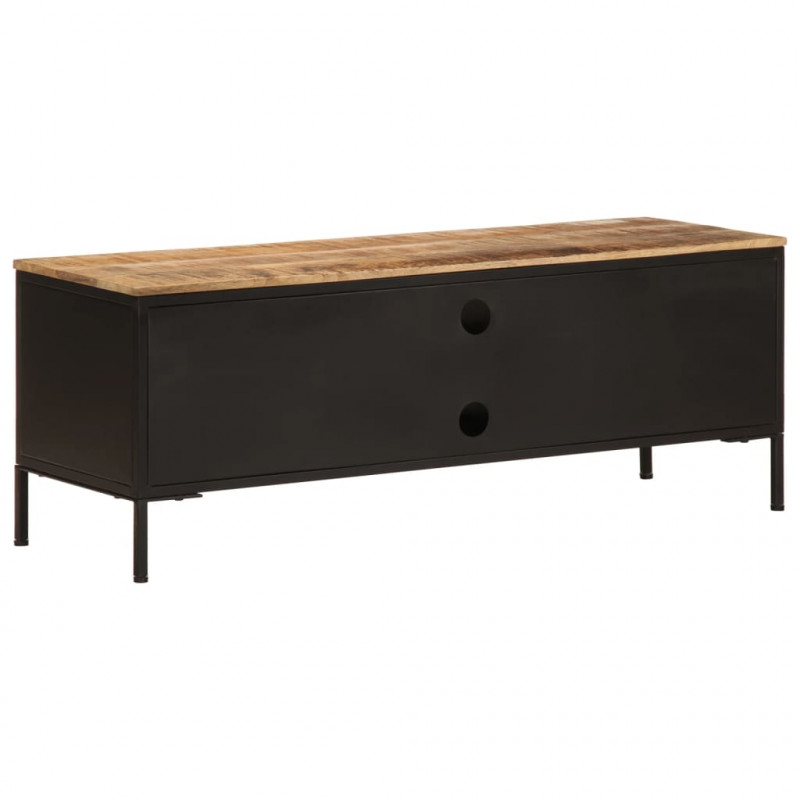 Szafka pod TV, 110x35x40 cm, surowe lite drewno mango