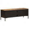 Szafka pod TV, 110x35x40 cm, surowe lite drewno mango