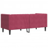 Sofa Chesterfield z wałkami, dwuosobowa, bordowa, aksamit
