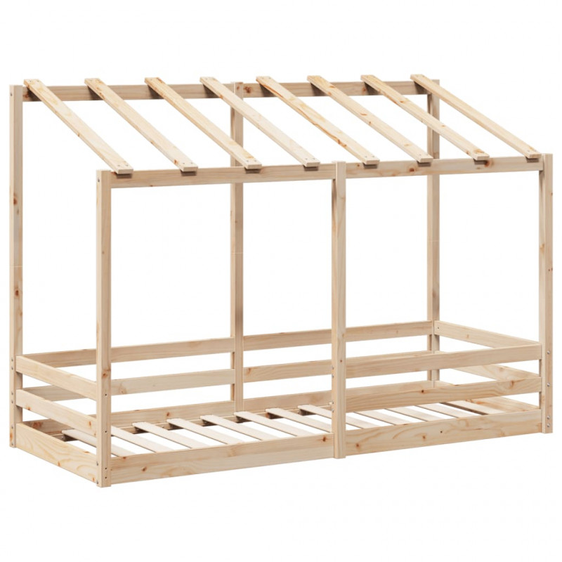 Rama łóżka dziecięcego z daszkiem, 75x190 cm, drewno sosnowe
