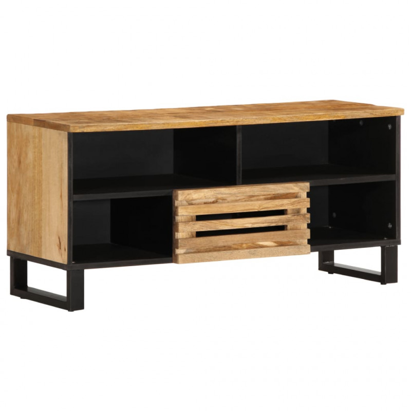 Szafka pod TV, 100x34x46 cm, lite surowe drewno mango