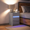 Szafka nocna z LED, szary dąb sonoma, materiał drewnopochodny