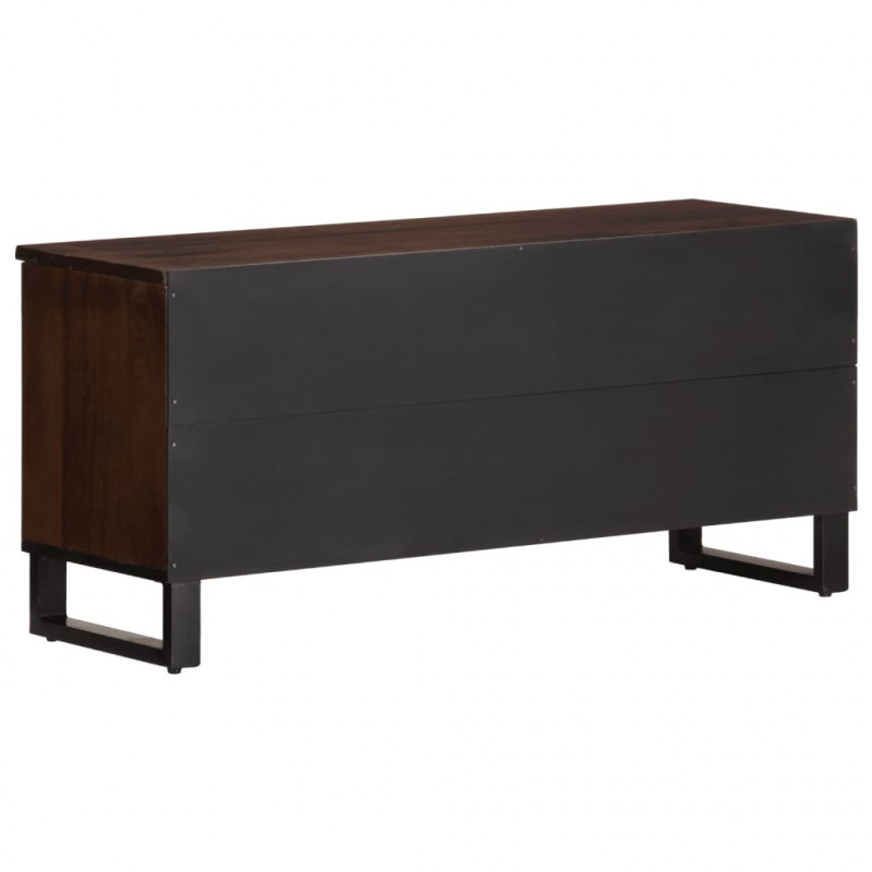 Szafka pod telewizor, brązowa, 100x34x46 cm, lite drewno mango