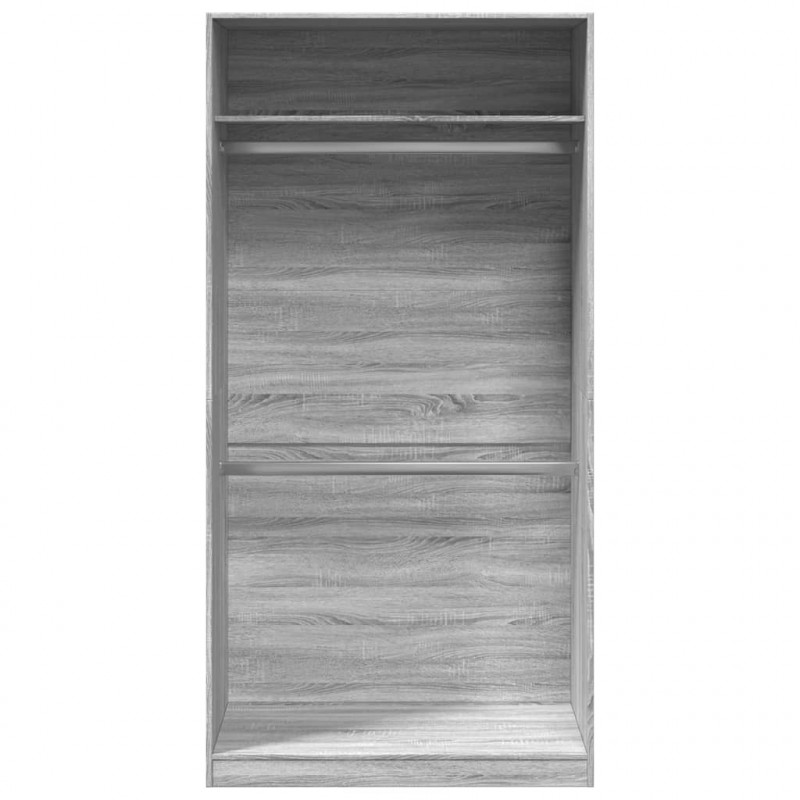 Szafa, szary dąb sonoma, 100x50x200 cm, materiał drewnopochodny