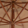 Parasol ogrodowy na drewnianym słupku, 350 cm, taupe