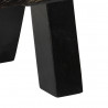 Ławka czarno-biała, 110x30x45 cm, naturalna kozia skóra