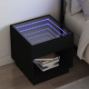 Stolik nocny z LED Infinity, czarny, 50x50x50 cm
