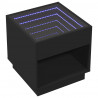 Stolik nocny z LED Infinity, czarny, 50x50x50 cm