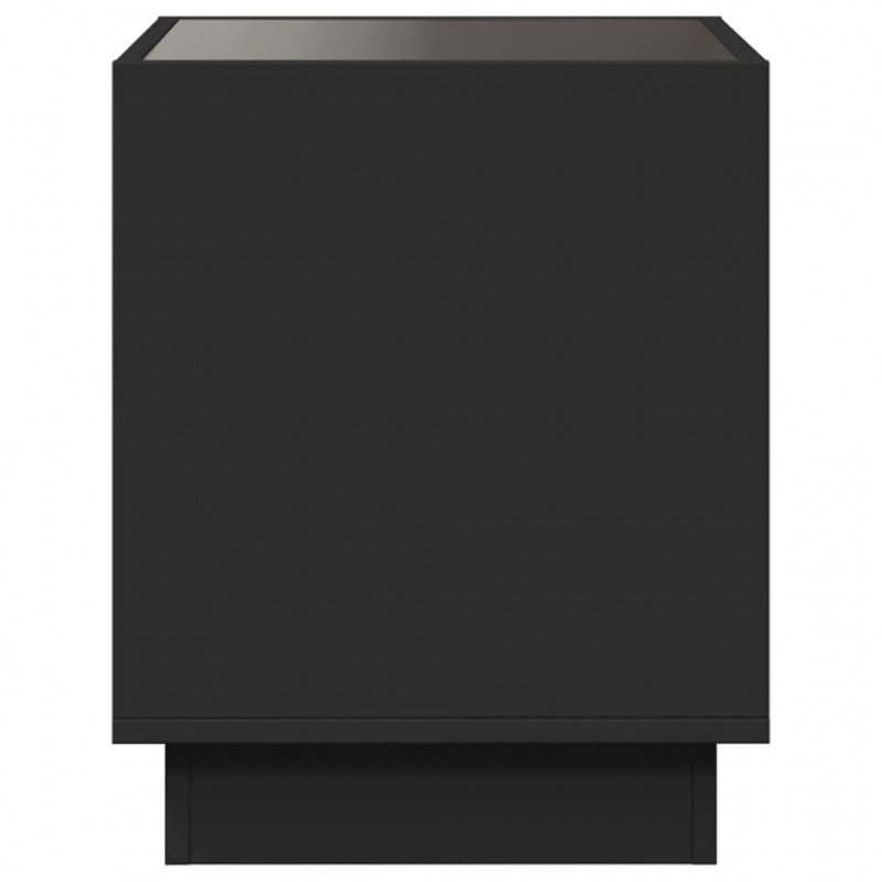 Stolik nocny z LED Infinity, czarny, 50x50x50 cm