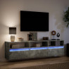 Ścienna szafka pod TV, z LED, szarość betonu, 180x31x45 cm