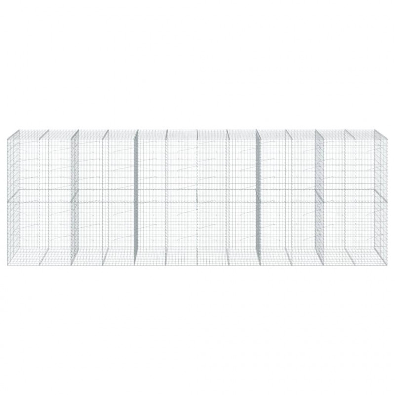 Kosz gabionowy z pokrywą, 600x100x200 cm, galwanizowane żelazo