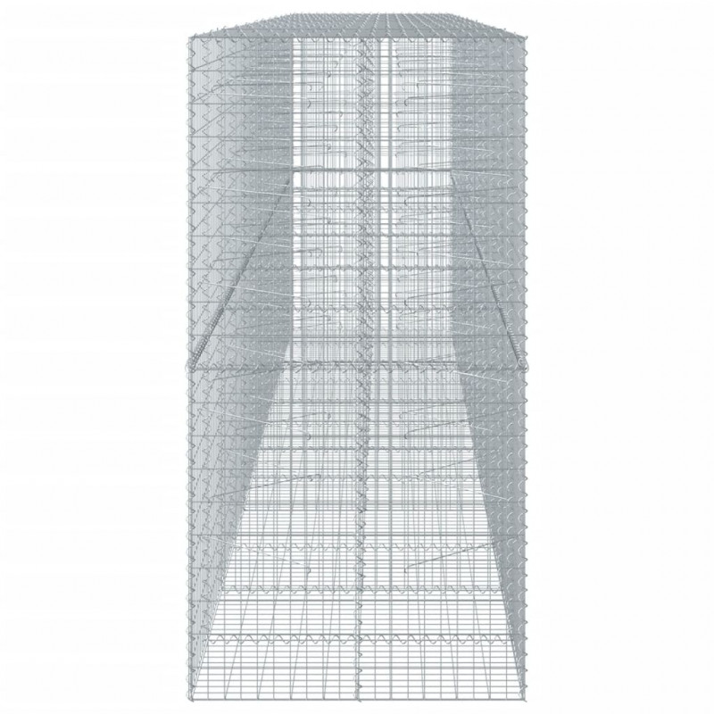 Kosz gabionowy z pokrywą, 600x100x200 cm, galwanizowane żelazo