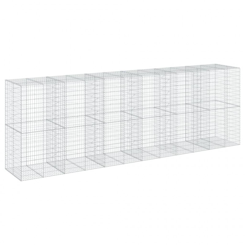 Kosz gabionowy z pokrywą, 600x100x200 cm, galwanizowane żelazo