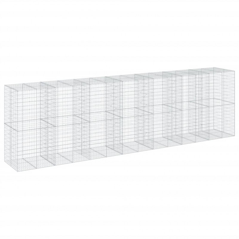 Kosz gabionowy z pokrywą, 700x100x200 cm, galwanizowane żelazo