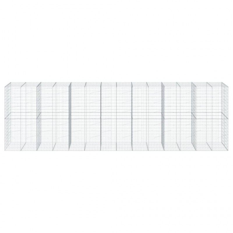 Kosz gabionowy z pokrywą, 700x100x200 cm, galwanizowane żelazo