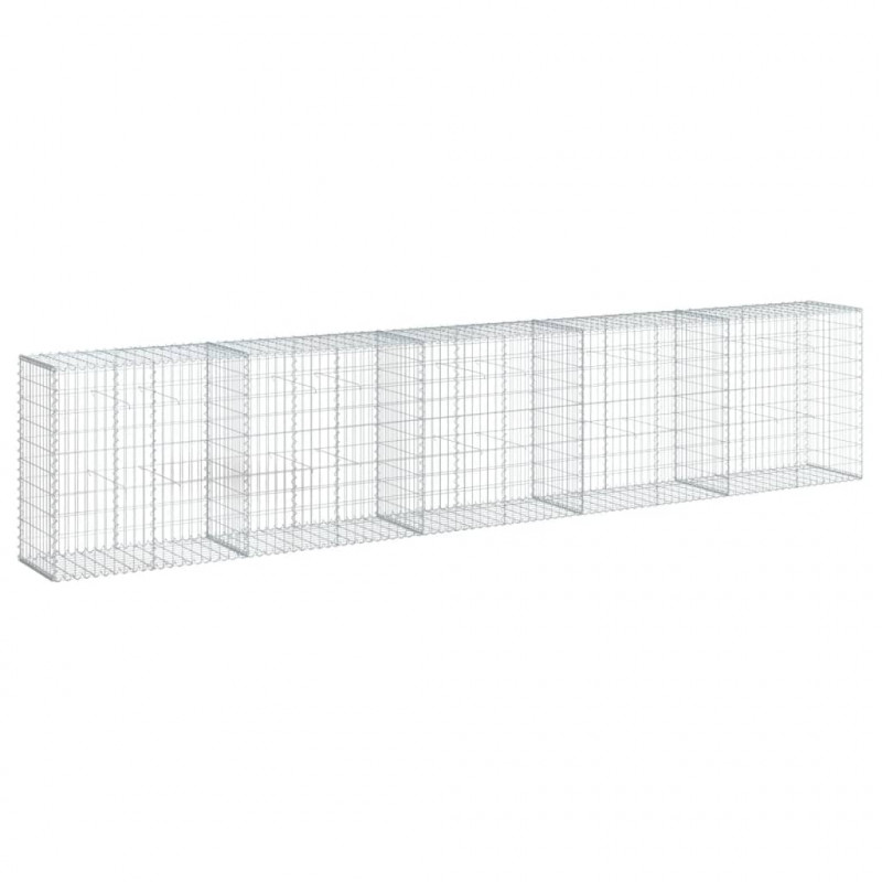 Kosz gabionowy z pokrywą, 500x50x100 cm, galwanizowane żelazo