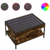 Stolik kawowy z LED Infinity, przydymiony dąb, 70x50x38 cm