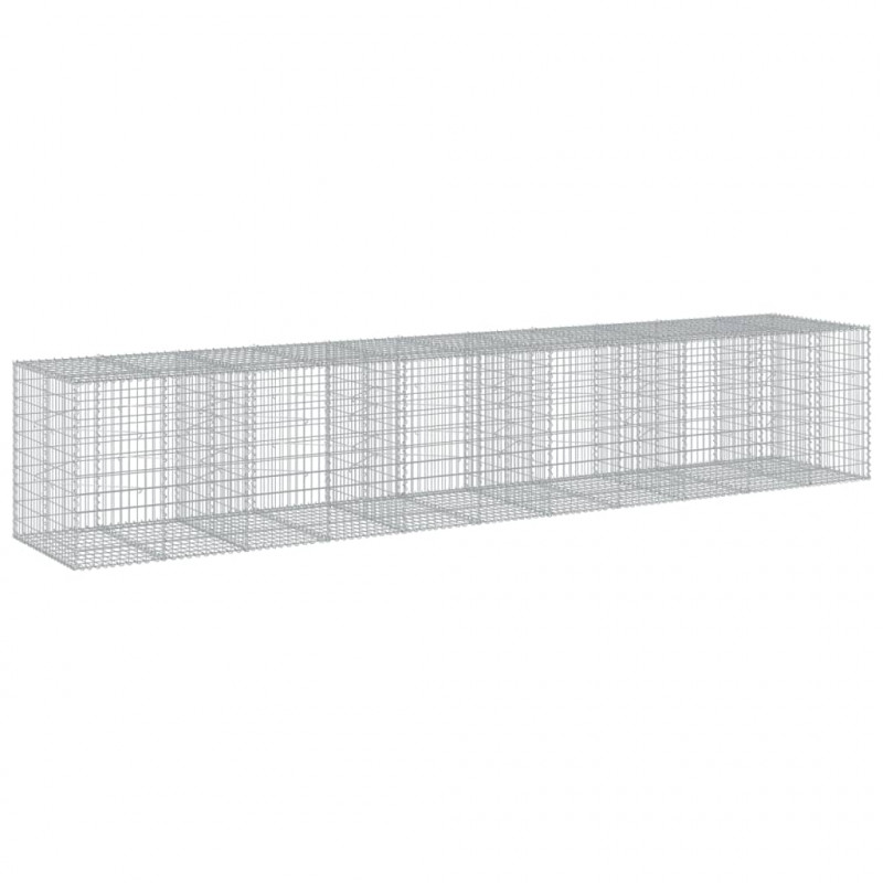 Kosz gabionowy z pokrywą, 550x100x100 cm, galwanizowane żelazo