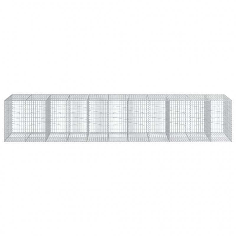 Kosz gabionowy z pokrywą, 550x100x100 cm, galwanizowane żelazo