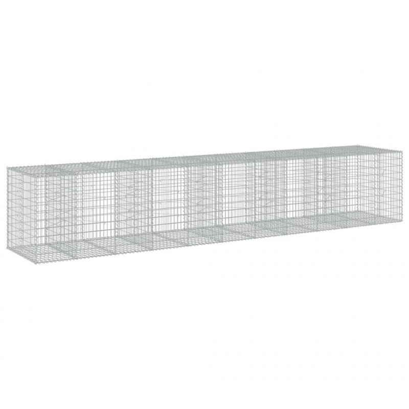 Kosz gabionowy z pokrywą, 550x100x100 cm, galwanizowane żelazo