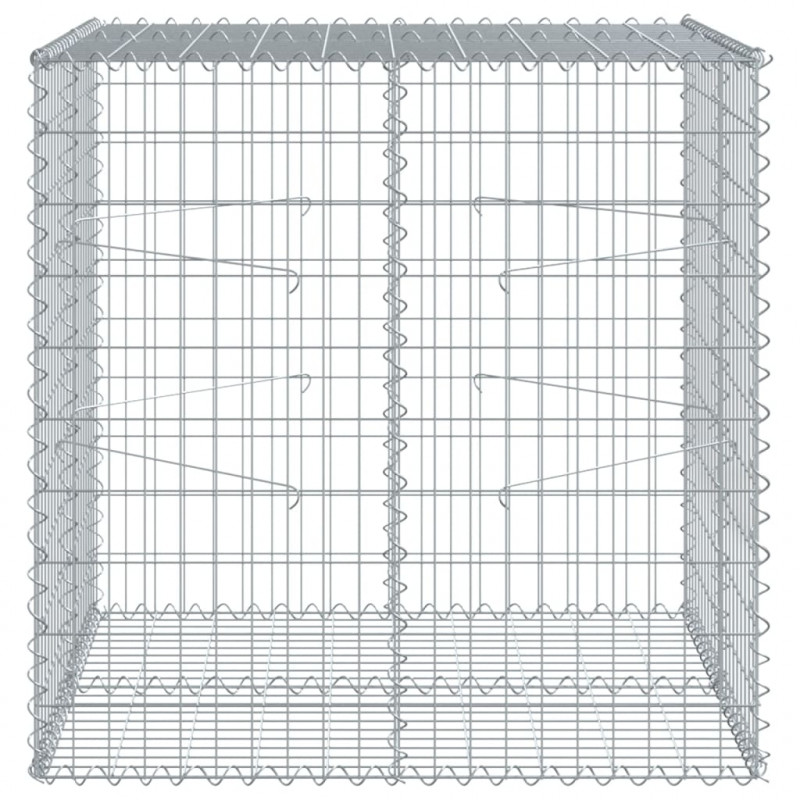 Kosz gabionowy z pokrywą, 100x100x100 cm, galwanizowane żelazo
