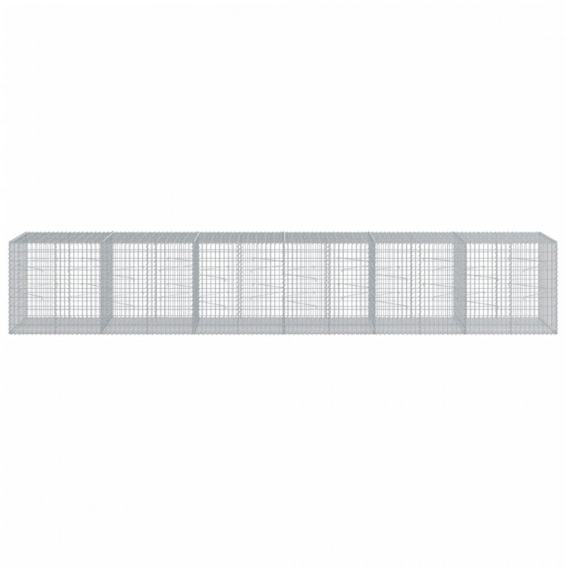 Kosz gabionowy z pokrywą, 600x100x100 cm, galwanizowane żelazo