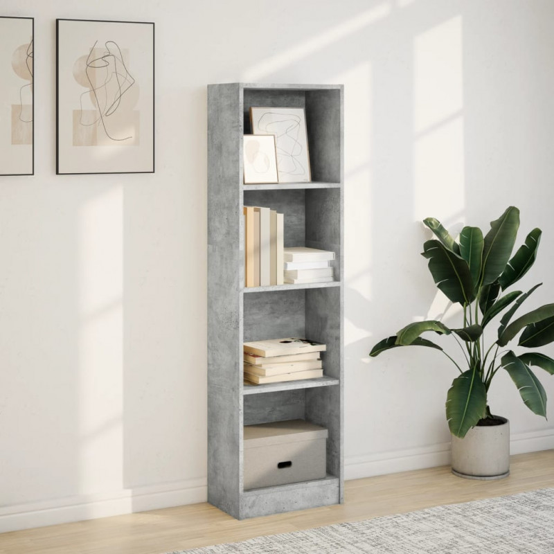 Regał, szarość betonu, 40x24x143 cm, materiał drewnopochodny