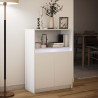 Szafka z LED, biała, 72x34x100 cm, materiał drewnopochodny