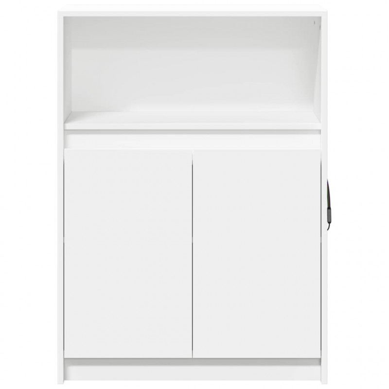 Szafka z LED, biała, 72x34x100 cm, materiał drewnopochodny