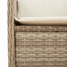 3-cz. zestaw mebli ogrodowych z poduszkami, beżowy, polirattan