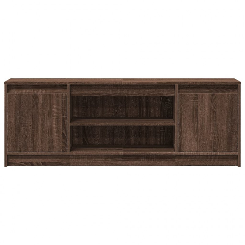 Szafka pod TV z LED, brązowy dąb, 139,5x34x50 cm