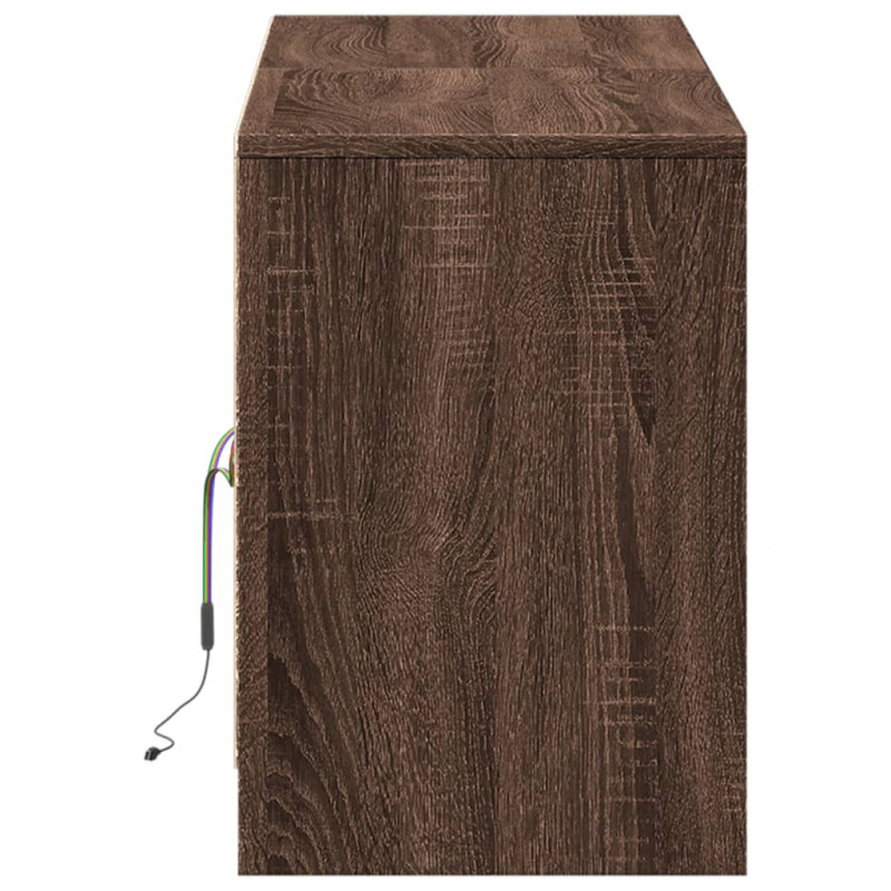 Szafka pod TV z LED, brązowy dąb, 139,5x34x50 cm