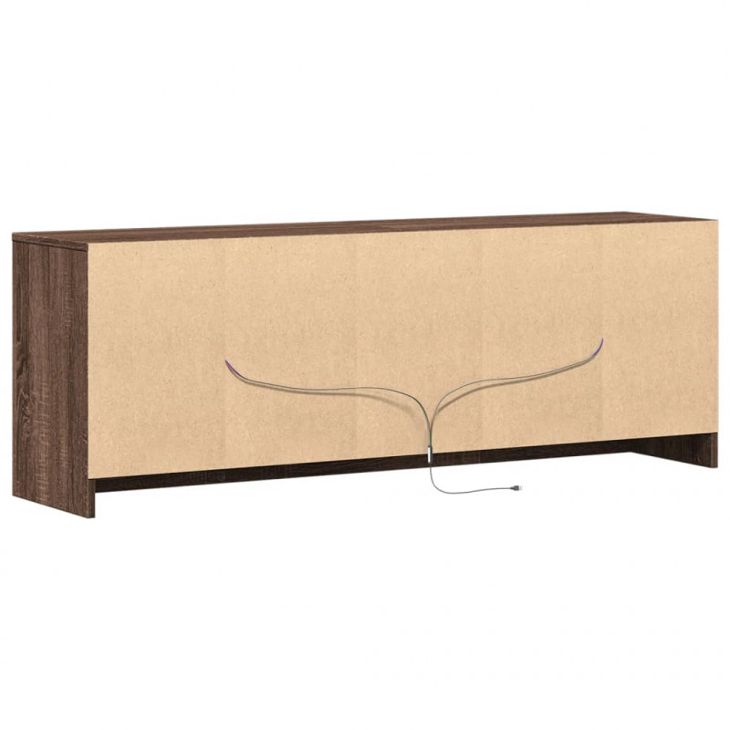 Szafka pod TV z LED, brązowy dąb, 139,5x34x50 cm