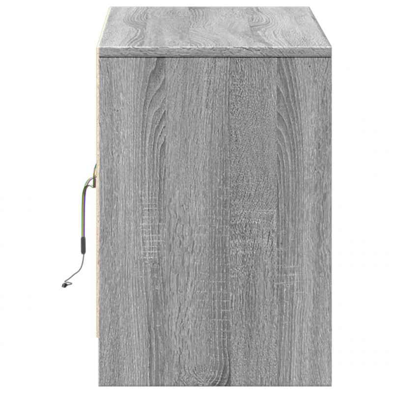 Szafka pod TV z LED, szary dąb sonoma, 100x34x50 cm