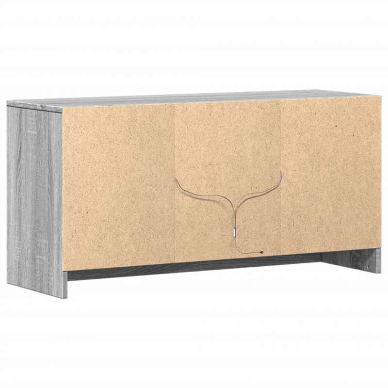 Szafka pod TV z LED, szary dąb sonoma, 100x34x50 cm