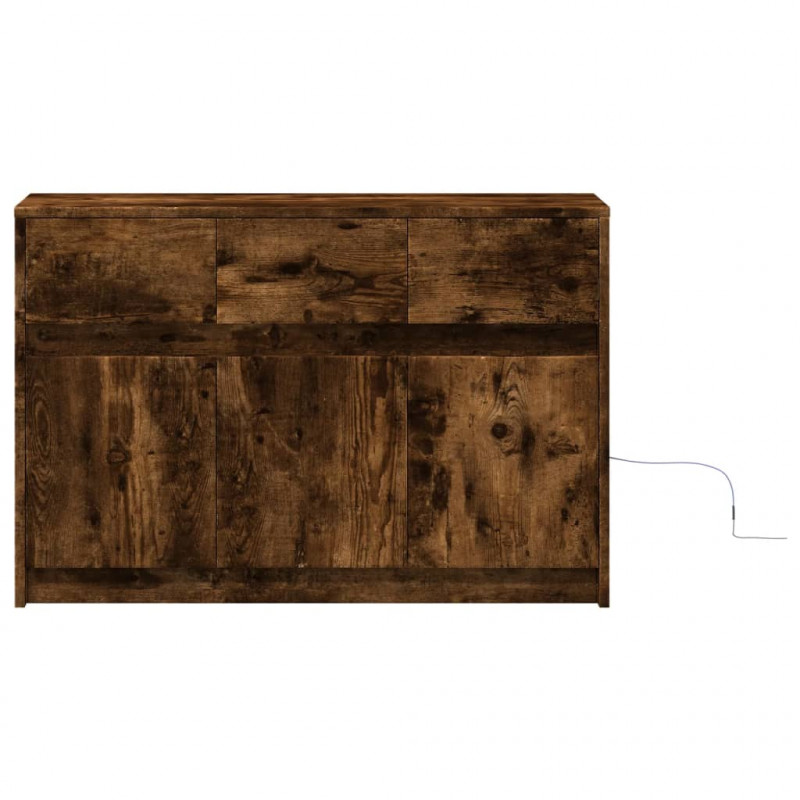 Szafka TV z LED, przydymiony dąb, 91x34x61 cm