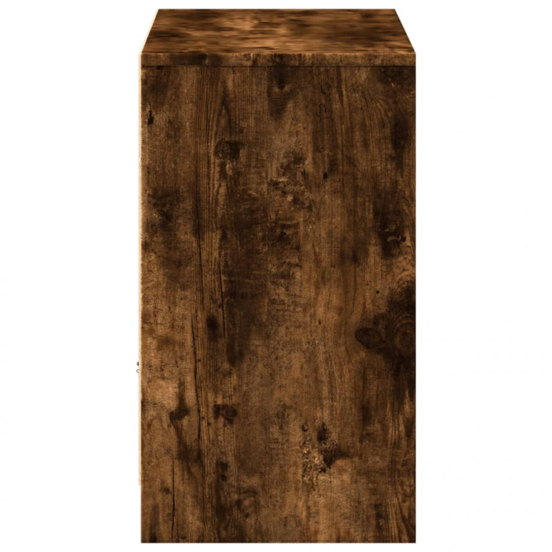 Szafka TV z LED, przydymiony dąb, 91x34x61 cm