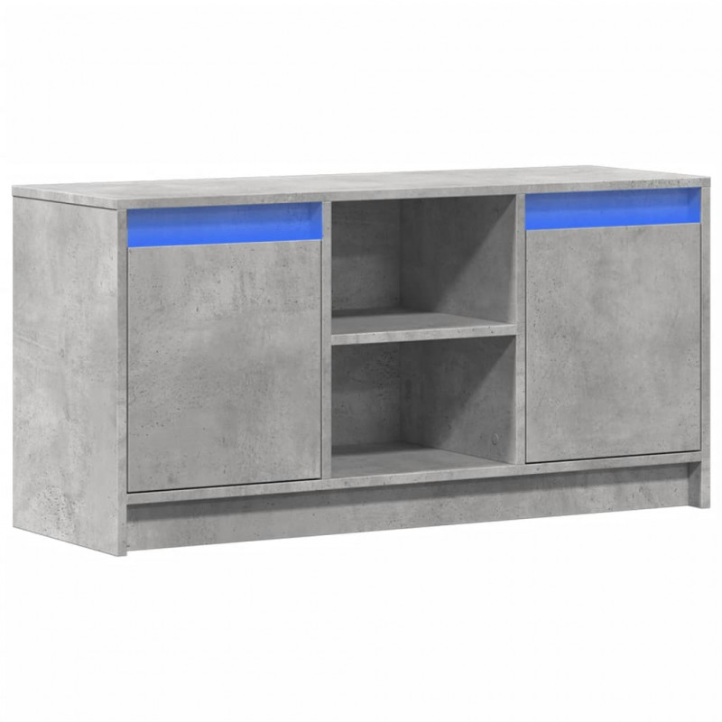 Szafka pod TV z LED, szarość betonu, 100x34x50 cm
