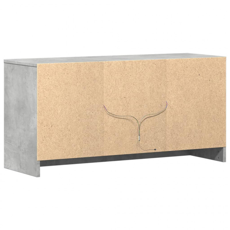 Szafka pod TV z LED, szarość betonu, 100x34x50 cm