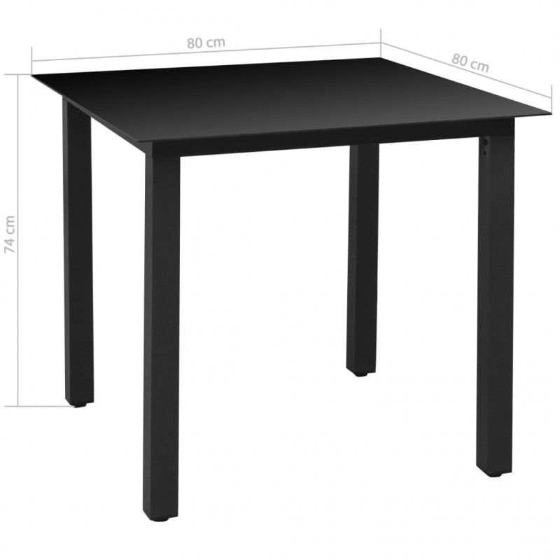 5-cz. zestaw mebli ogrodowych z poduszkami, aluminium, czarny