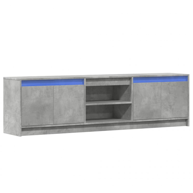 Szafka pod TV z LED, szarość betonu, 180x34x50 cm