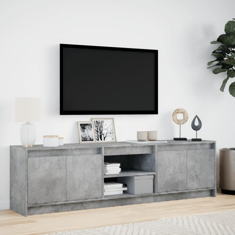 Szafka pod TV z LED, szarość betonu, 180x34x50 cm