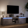 Szafka pod TV z LED, szarość betonu, 180x34x50 cm