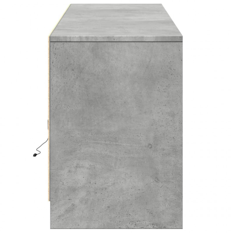 Szafka pod TV z LED, szarość betonu, 180x34x50 cm