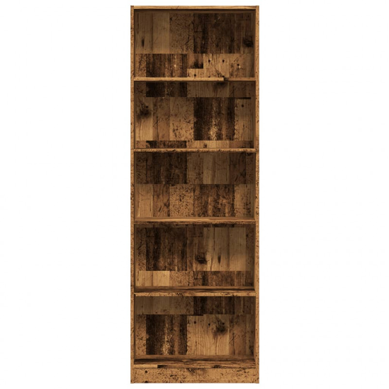 Regał, stare drewno, 60x24x176 cm, materiał drewnopochodny