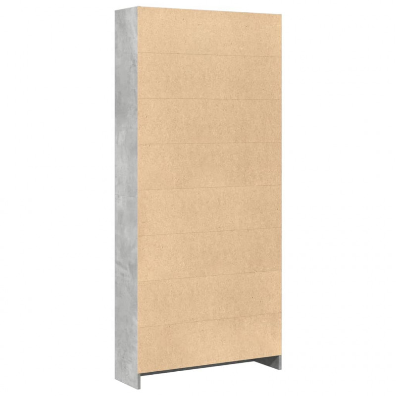 Regał, szarość betonu, 80x24x176 cm, materiał drewnopochodny